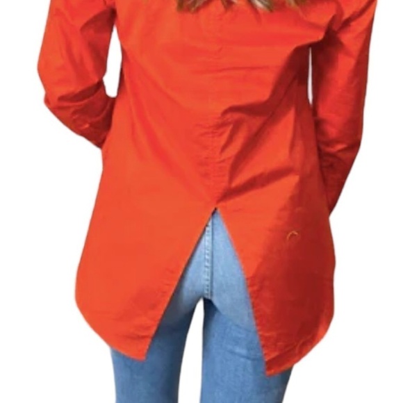 Sanctuary Cotton Button Down Orange Blouse Plus 2X - Picture 2 of 11